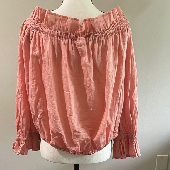 Elan Ruffle Off-Shoulder Blouse Peach Color Size Large - Picture 6 of 8